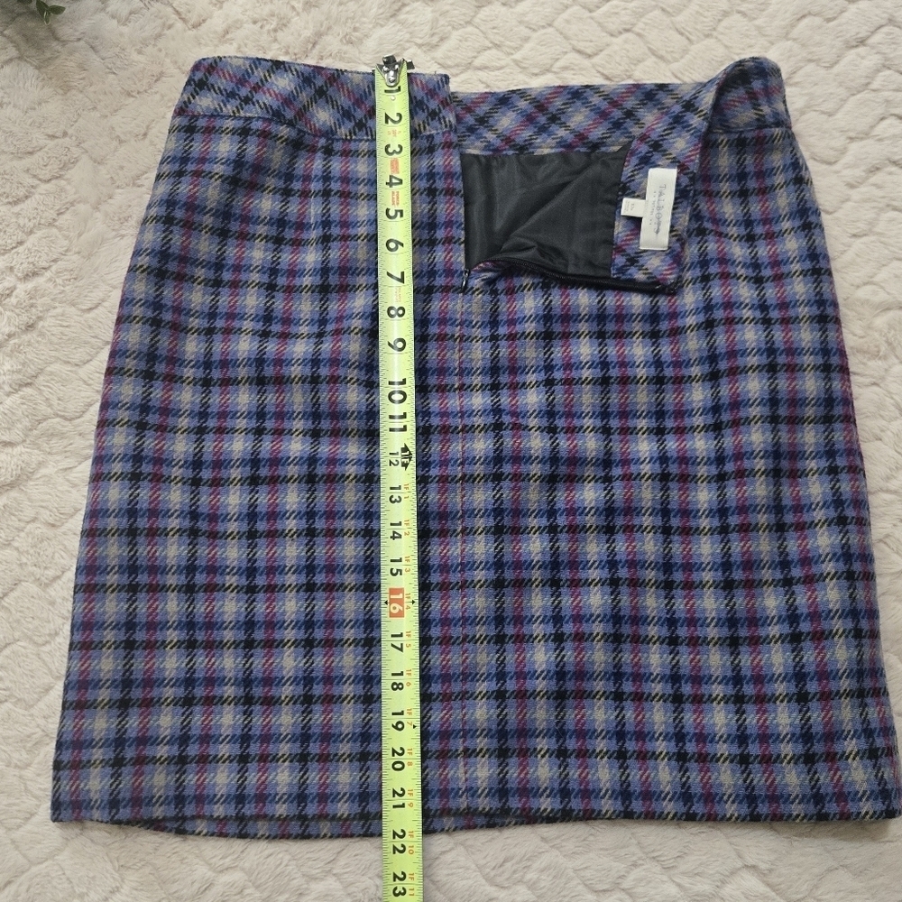 Talbots Petites Purple Plaid and Houndstooth Straight Skirt, Size 12P - Picture 4 of 7